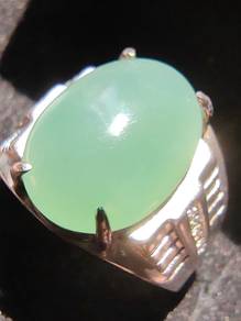 Jed Jadeit Burma Asli 100% Warna Hijau Muda Ais