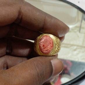cincin marjan merah laut asli