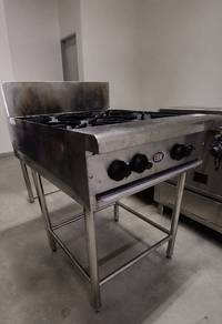 S/S Gas 4 Open Burner With Free Standing