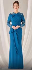 Teal blue dress elegant for open house