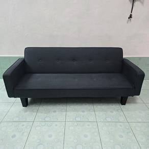 NEW 6FT Sofa Bed 3 Seater Charcoal Grey + 2 Bolste