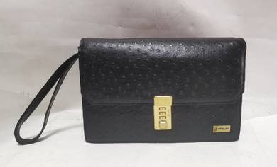 【UNITED POLO】Polo Ostrich Leather Second Bag Clutc