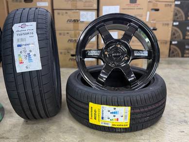Sport Rim Baru 16 Volk Rays TE37 Glossy Black Siap