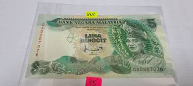 MY RM5 Ringgit Siri 7 1995 UNC PREFIX QA098