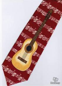 Classic Guitar Musical Instrument Cartoon Neck Tie