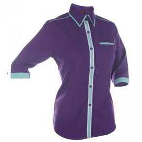 Baju Korporat Female F13330 Dark Purple/Turquoise
