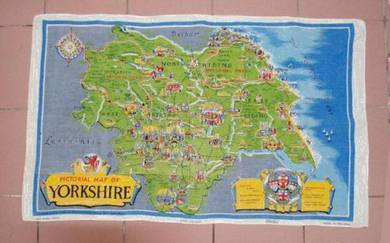 Cloth - Pictorial Map of Yorkshire (England)