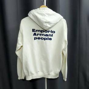 Emporio Armani White Hooded Sweater