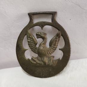 Antique Phoenix Rising From The Flames Horse Brass