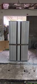 Sharp 4door fridge refrigerator side-side terbaik
