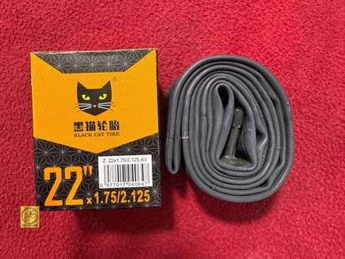 BLACK CAT BICYCLE TUBE 22X1.75-2.125 AV 48mm