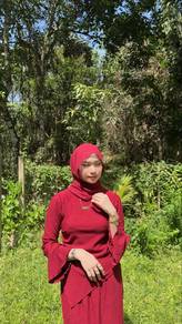 DRESS maroon size s