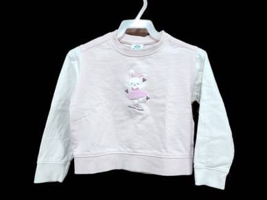 Tiny Button Baby Girl Pink Bunny Sweatshirt 6-12m