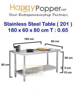 Meja Stainless Steel Work Table 180 x 60 x 80 cm
