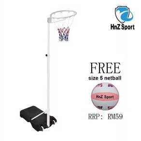 white netball post tiang bola jaring hnz sport