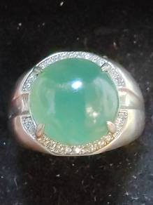 Giok Jadeite Jed Burma Hijau Muda Ais Alami Gred A
