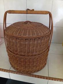 Old 2 Tier Bamboo Basket