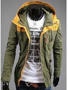 64268 Multi-Pocket Army Green Hiking Hooded Jacket