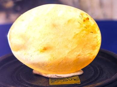 Natural Yellow Orange Polished Crystal Palm Stone2