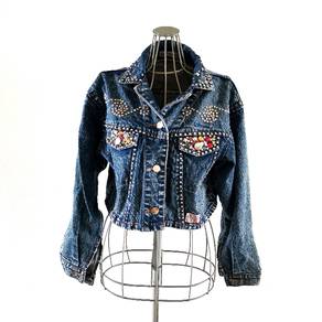 YVES BOUTIQUE Studded Denim  Cropped Jacket