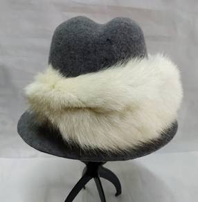 CA4LA Kashira Fox Fur Studs Felt Folding Tail Hat