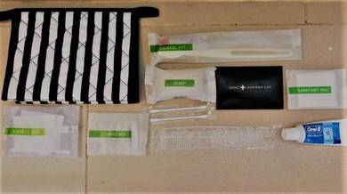 Travel Amenities Bag with toiletry items