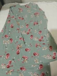 Preloved Baju Kurung Moden Floral Sage Green (S/M)