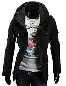 Black Military Coat Pocket Hiking Tactical Jacket