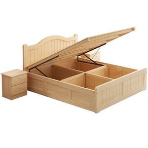 Wooden Hydraulic Bed Frame Katil Storage King Size
