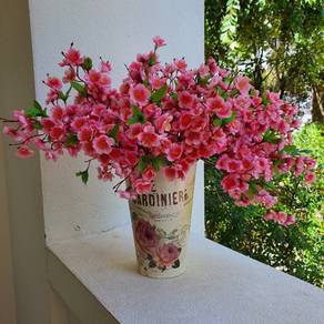 Artificial Flower with Vintage Tin Vase