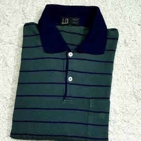 Dunhill Stripe Long Sleeve Wool Polo T-shirt