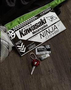 KAWASAKI Custom Sign + Keychain and Metal Card