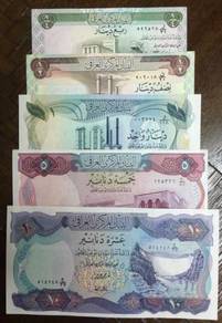 Iraq Dinars complete set 1973   - unc