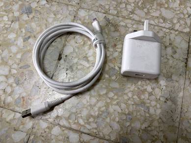 white charger with USB cable