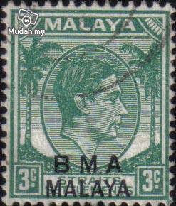 1945 Straits Settlements BMA Malaya 3c Stamp