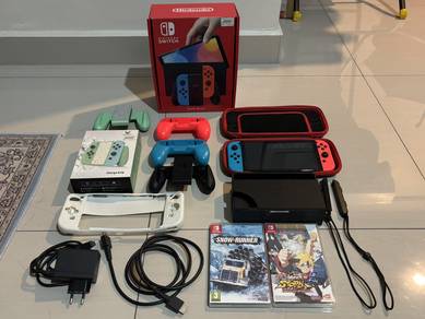 Nintendo Switch OLED + Accessories + 2 Games