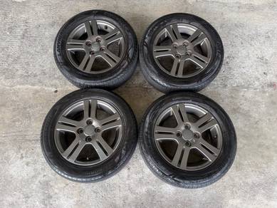 Rim original enkei myvi se2 14 inch tayar 90%