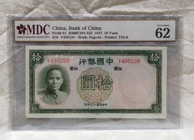 China, Bank of China

Pick# 81

S/M#C294-222 1937