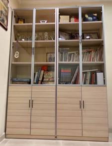 Display Cabinet with Shelves and Cabinets