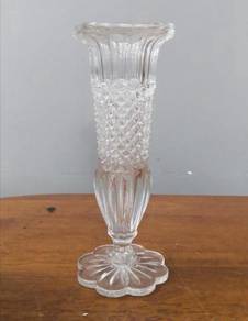 Vintage crystal vase clear glass