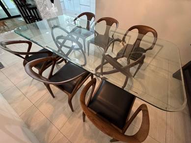 Luxury Walnut Finish Dining Set