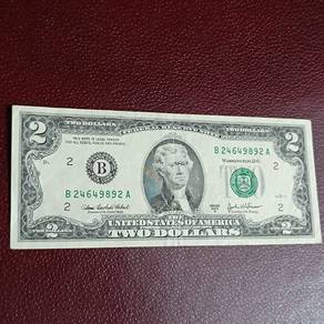 Banknote USD 2 Dollars Banknote 