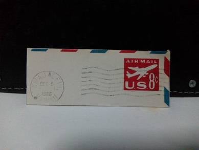 USA Air Mail Stamps, envelope cut out