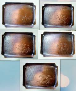 Vintage Japanese 5 Pure Copper tea plates