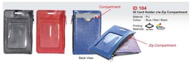Card holder 104 ID c/w zip compartment