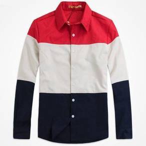 0516 Stylish TriColor Formal Men Long-Sleeve Shirt