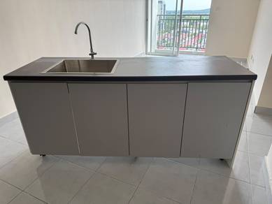 Unused Kitchen Island Cabinet with Sink and Tap