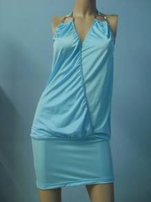 CW035 Blue Stylist Clubwear Dress+G-string