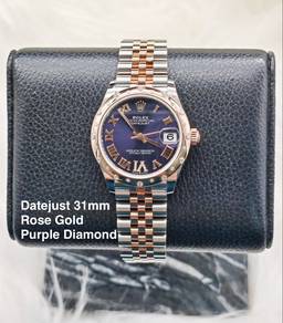 Rolex Datejust 31 278341RBR Rose Gold purple NEW