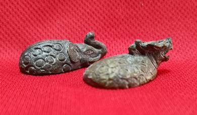 Vintage Thai Amulet Bronze Animal Figurines